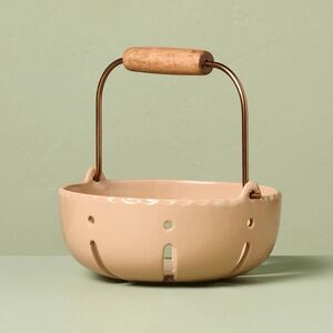 Hearth & Hand Magnolia Stoneware Berry Serving Bowl Handle Tan